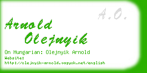 arnold olejnyik business card